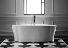 BelBagno BB403-1700-85 Отдельностоящая, овальная акриловая ванна в комплекте со сливом-переливом цвета хром Цвет:Белый