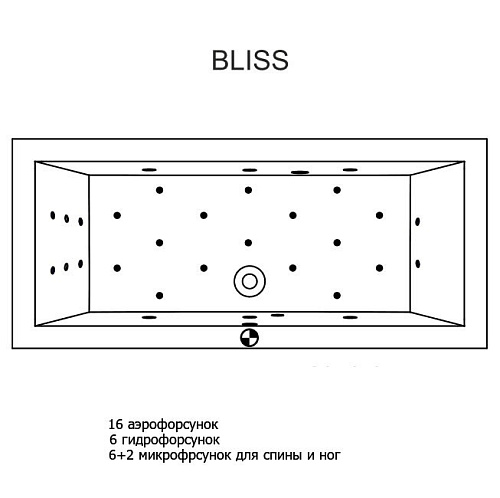 Ванна акриловая, с гидромассажем Riho Lusso BLISS.LUS.180.02 купить недорого в интернет-магазине Керамос