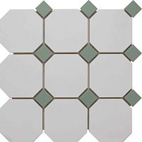 Декоративный элемент (плитка) MEGA City Crayon OctagoneTCWhiteMatTCLightGreenMat10/4