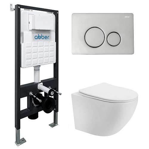 Инсталляция с подвесным унитазом Abber BEQUEM AC1100T-AC0105-AC0121