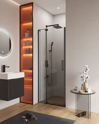 Душевая дверь CEZARES SLIDER-B-1-70/80-C-NERO Душевая дверь CEZARES SLIDER-B-1-70/80-C-NERO