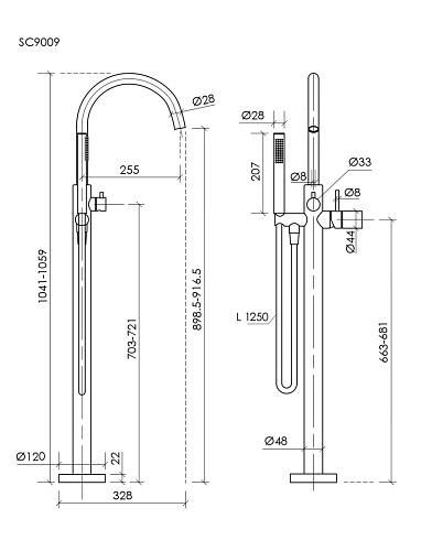 Смеситель напольный Sancos Etna SC9009BN