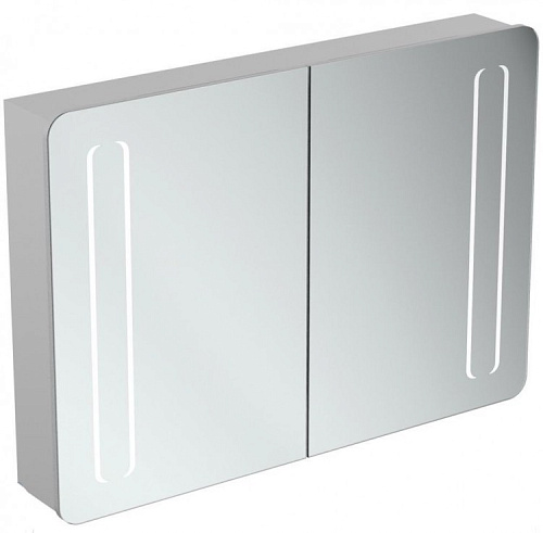 Зеркальный шкафчик Ideal Standard T3389AL Mirror&Light, 100х75 см, Aluminium Effect (алюминий)