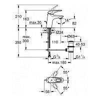 Смеситель для раковины однорычажный Grohe Eurostyle 33558LS3 (exp)