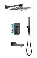 Душевой комплект Aquatek AQ1673MB Либра Set 4 в 1, черный матовый