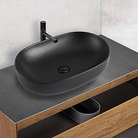 Раковина Vincea VBS-113MB керамическая, 60х41.5 см, накладная, черный матовый