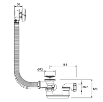 Слив-перелив для ванной автомат Jacob Delafon  E70174-CP (exp)