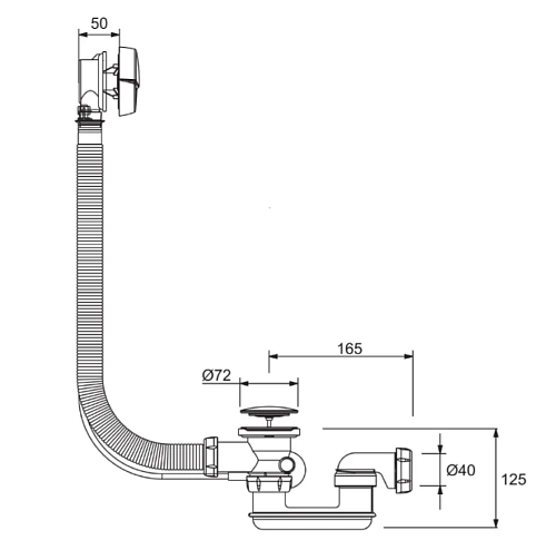 Слив-перелив для ванной автомат Jacob Delafon  E70174-CP (exp) купить недорого в интернет-магазине Керамос
