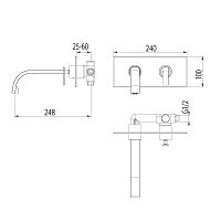 Смеситель для раковины, настенный Migliore  ML.ALC-5745.DO