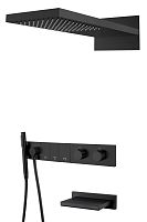 Встроенная душевая система 55х45х140 см Boheme ZODIAC 133-2-B черный