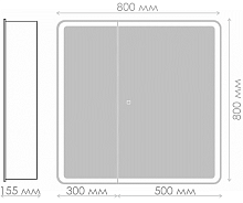 Сет № 1852 SPC-MAR-800/800-2A-LED-TCH, Шкаф зеркальный (Белый)