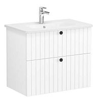 Тумба Vitra 69436 Root Groove с круглой раковиной 80х47 см, подвесная, матовый белый Тумба Vitra 69436 Root Groove с круглой раковиной 80х47 см, подвесная, матовый белый