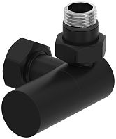 Вентиль Сунержа 31-1403-1234, 3D, правый, (цилиндр) G 1/2" НР х G 3/4" НГ, матовый черный