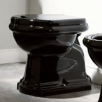 Чаша унитаза Kerasan 1010 04 Retro напольного/приставного, 39х59 см, слив в пол, черный глянец