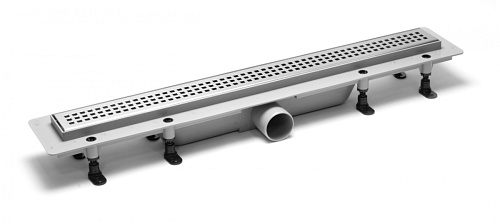 Сливной канал Plastbrno SZA1400 Design 1 комбинированный, решетка из нержавеющей стали, L = 400, серый