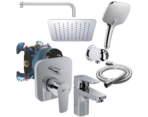 Комплект смесителей Ideal Standard B1153AA Ceraplan III для ванны, умывальника, душа, Chrome (хром) Комплект смесителей Ideal Standard B1153AA Ceraplan III для ванны, умывальника, душа, Chrome (хром)