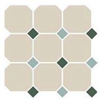 Неглазурованный керамогранит TOPCER Field Material 4416OCT18+13-B/1C_White/DarkGreen+Turquoise