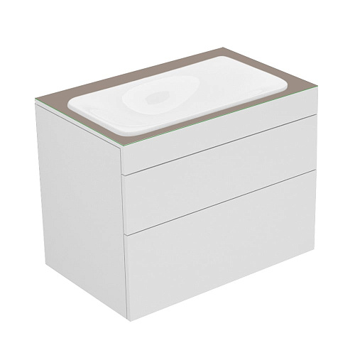 Тумба Keuco 31571730000 Edition 400 под умывальник 70х53.5 см, белый/стекло матовое трюфель купить недорого в интернет-магазине Керамос