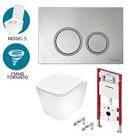 Комплект: Унитаз, Инсталляция, Кнопка смыва TECE spring base K401101WCS