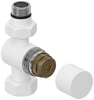 Вентиль Сунержа 30-1405-1234 прямой, (под шестигранник) G 1/2" НР х G 3/4" НГ, матовый белый