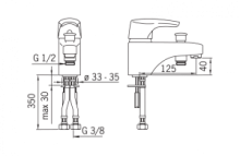 Смеситель для ванны Oras Saga 1946F