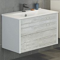 Тумба Comforty 00004137133 Женева подвесная 90х47 см, с раковиной 90E, дуб белый