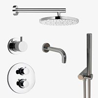 Сет 2123  78CRSET36911THSHBATH_Комплект Paini Cox на 3 потребителя с термостатом, для ванны/душа, хром
