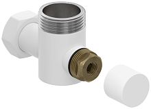 Вентиль Сунержа 30-1300-0134 угловой н/ж (под шестигранник) G 1" нар.р. / G 3/4" н. г., матовый белый