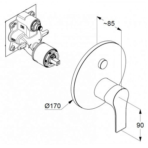 Смеситель для ванны Kludi ZENTA SL 486593965 Смеситель для ванны Kludi ZENTA SL 486593965