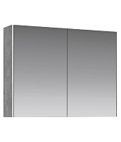 Зеркальный шкаф Aqwella MOB0408+MOB0717BS Mobi 80х60 см с двумя дверьми на петлях с доводчиком, бетон светлый