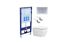 Комплект: Унитаз, Инсталляция, Кнопка смыва Aquatek Лея SET AQUATEK ЛЕЯ cm-011 4в1