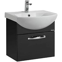 Тумба Акватон 1A1403K0AA950 Ария с раковиной, 50х45 см, черный глянец