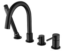 Смеситель Aquatek AQ1348MB Европа  на борт ванны на 4 отв., черный матовый