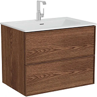 Тумба Vitra 67155 Metropol Edge с раковиной 80х53 см, подвесная, c 2 ящиками, ореховое дерево