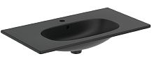 Раковина Ideal Standard T3509V3 Tesi Vanity подвесная 80х45 см, для монтажа соло, Silk Black (черный шелк)