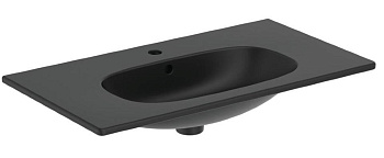Раковина Ideal Standard T3509V3 Tesi Vanity подвесная 80х45 см, для монтажа соло, Silk Black (черный шелк)
