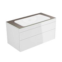 Тумба Keuco 31582820100 Edition 400 под умывальник 105х53.5 см, белый глянцевый/стекло глянцевое трюфель