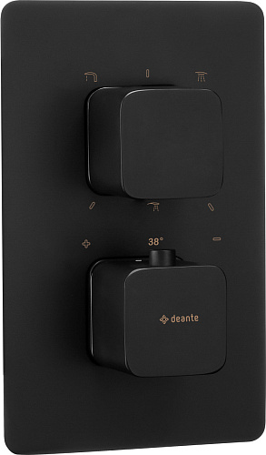 Внешняя часть Deante BXY_NECT Squoval смесителя на 3 выхода, установка с Thermostatic Box BXY_X44T, Nero (черный) Внешняя часть Deante BXY_NECT Squoval смесителя на 3 выхода, установка с Thermostatic Box BXY_X44T, Nero (черный)