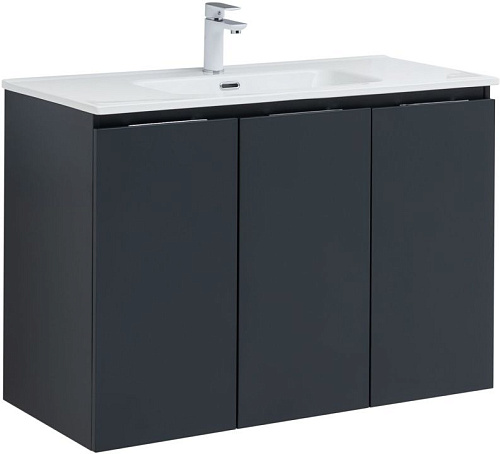 Тумба под раковину Aquanet 00277531 Алвита New подвесная, 100х45 см, серая Тумба под раковину Aquanet 00277531 Алвита New подвесная, 100х45 см, серая снят с производства