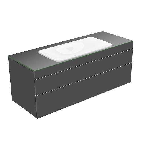 Тумба Keuco 31583110000 Edition 400 под умывальник 140х53.5 см, антрацит/стекло глянцевое антрацит купить недорого в интернет-магазине Керамос