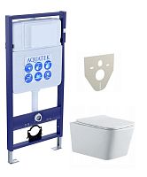 Комплект Aquatek SET Либра N: рама Standard INS-0000012 (без клавиши и крепежа) + унитаз New AQ0530N-00 с тонким сиденьем Soft-close, белый
