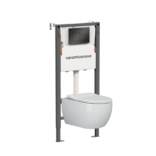Комплект: Унитаз, Инсталляция, Кнопка смыва Ceramica Nova CN3001_121002MB Комплект: Унитаз, Инсталляция, Кнопка смыва Ceramica Nova CN3001_121002MB