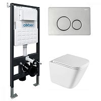 Инсталляция с подвесным унитазом Abber Rechteck AC1219TC-AC0105-AC0121