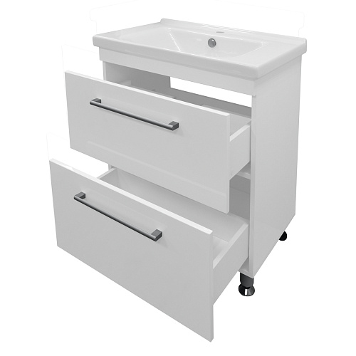 Тумба Loranto CS00039376 Модерн с раковиной, напольная, 60х44 см, белая Тумба Loranto CS00039376 Модерн с раковиной, напольная, 60х44 см, белая снят с производства