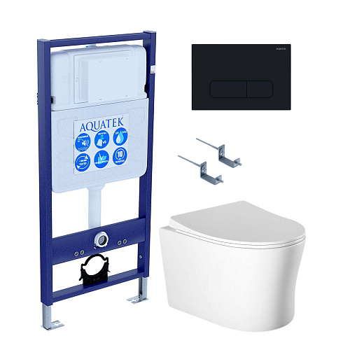 Инсталляция с подвесным унитазом Aquatek Ника SET AQUATEK НИКА-015 4в1 Инсталляция с подвесным унитазом Aquatek Ника SET AQUATEK НИКА-015 4в1
