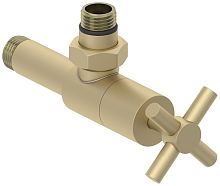 Вентиль Сунержа 022-1408-1212 угловой, (крест) G 1/2" НР х G 1/2" НР, матовая шампань