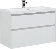 Тумба с раковиной Aquanet 00242526 Гласс, 100х45 см, белая