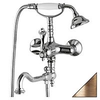 Смеситель Cezares MARGOT-VDFM2-02-M для ванны, с ручным душем и поворотным изливом, бронза,ручки металл