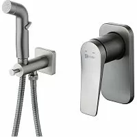 Смеситель Lemark LM3719GM Bronx с гигиеническим душем, графит