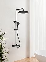 Душевая стойка Vincea VSFS-1E1TMB Esse термостатическая, черный